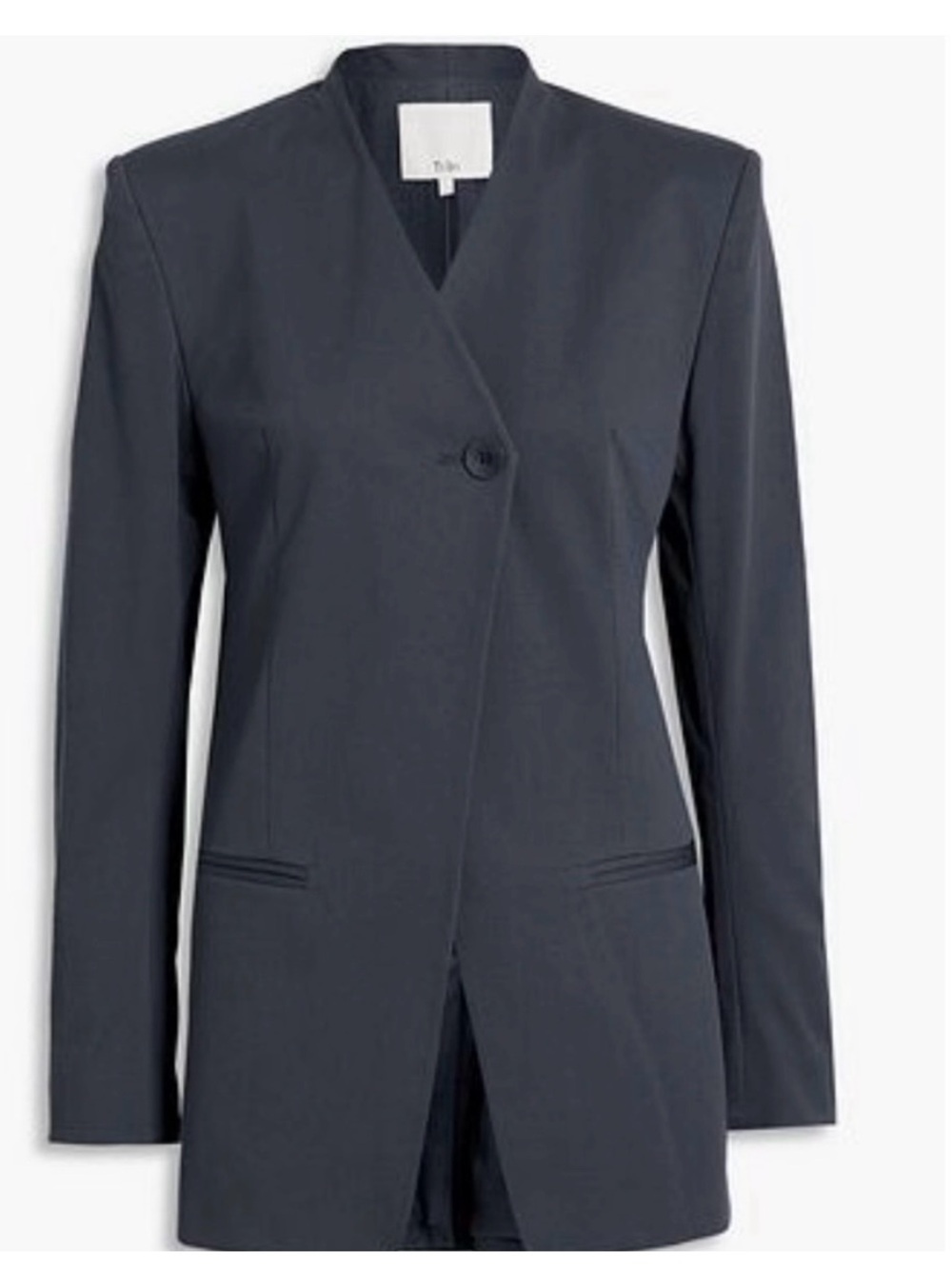 Tibi Oliver Cotton Tricotine Sculpted Blazer, Slate Blue, US 8, NWOT